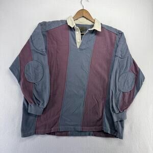 Vintage Croft Barrow Rugby shirt Men's 2XL Purple Blue Padded Colorblock 90s